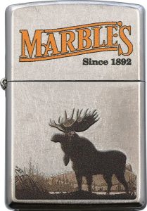 Marbles Moose Zippo Lighter Street Chrome Artwork