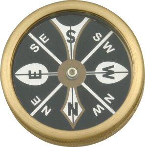 Marbles Large Pocket Compass Brass 1.75 Inch