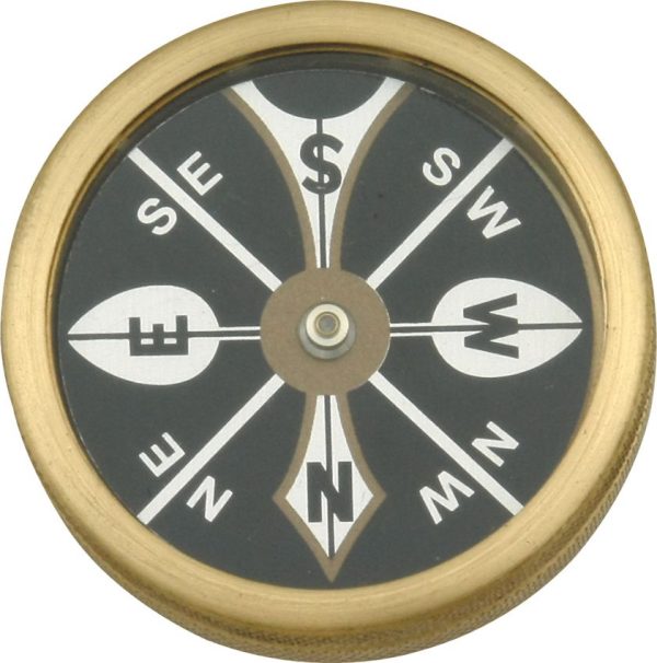 Marbles Large Pocket Compass Brass 1.75 Inch