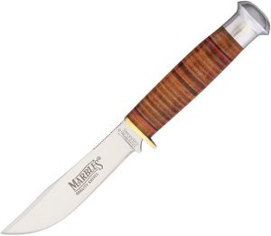 Marbles Fixed Blade 4 Inch Stacked Leather Handle