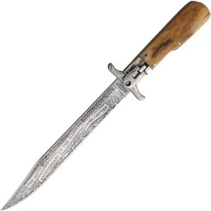 MR312.jpg Marbles Folding Bowie 7.25" Stainless Blade White Bone Handle w/ Sheath