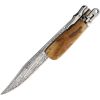 Marbles Folding Bowie 7.25" Stainless Blade White Bone Handle w/ Sheath