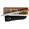 Marbles Folding Bowie 7.25" Stainless Blade White Bone Handle w/ Sheath