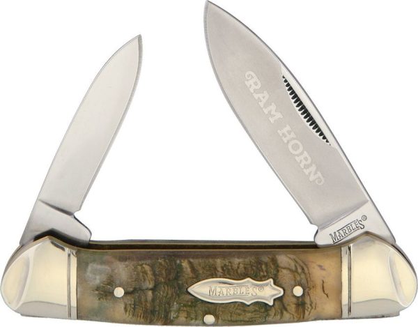 MR360.jpg Marbles Rams Horn Canoe Folding Knife Stainless Steel