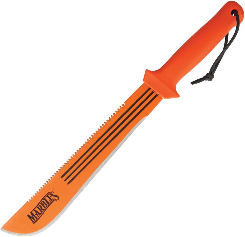 MR393.jpg Marbles 14" Sawback Machete 1075HC Steel Orange