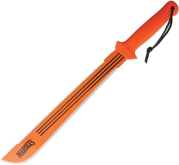 Marbles Sawback Machete - 18 inch Orange Blade