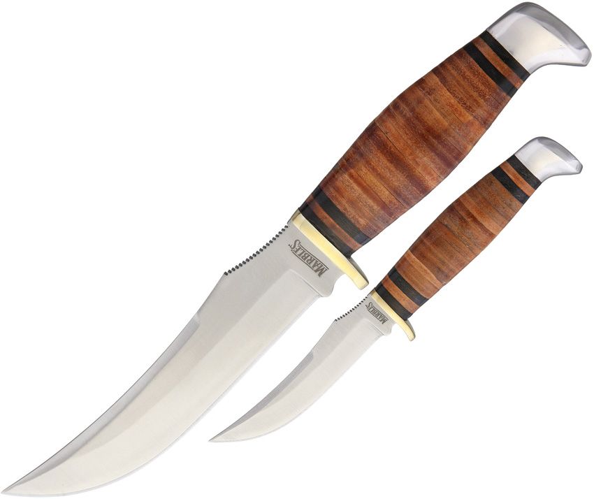 Marbles Hunting Set 2-Knife Stainless Steel Fixed Blade with Sheath
