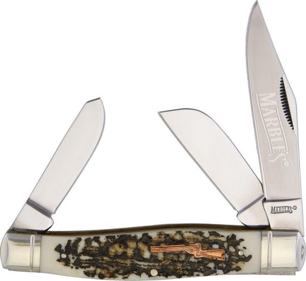 Marbles Large Stockman Folding Knife 4.25 Imitation Stag