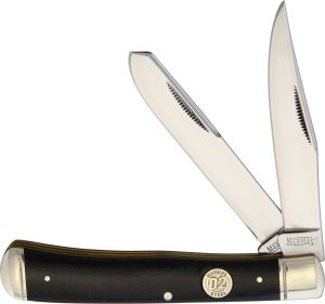 MR434.jpg Marbles Trapper D2 Folding Knife Black Micarta 4.13"