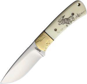 Marbles Fixed Blade Scrimshaw - Moose Bone Handle