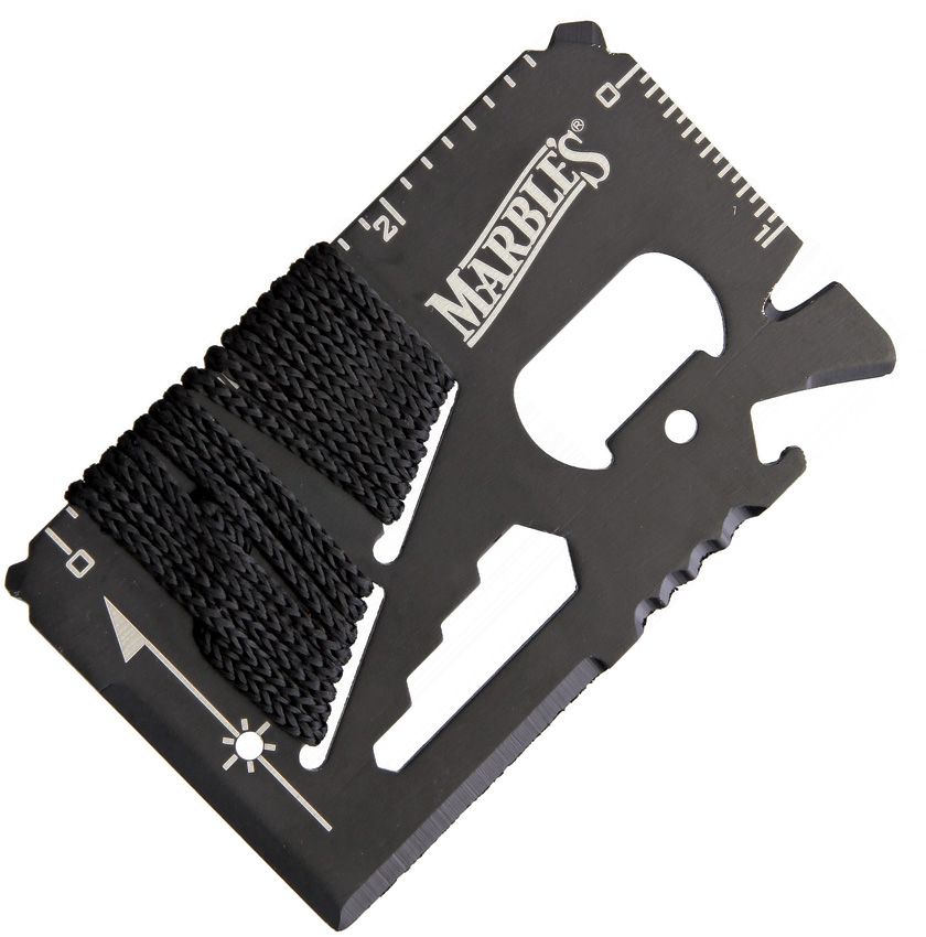 Marbles Survival Card with Ruler, Opener, and Blade