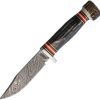 Marbles Skinner Damascus Steel Fixed Blade Knife Horn Handle