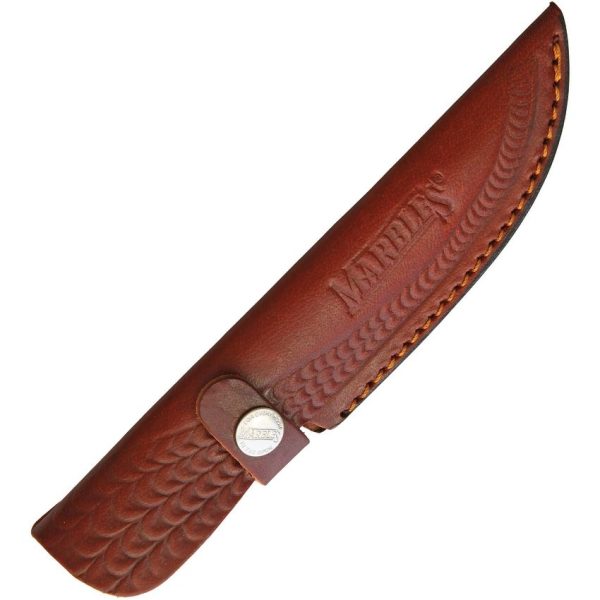 Marbles Skinner Damascus Steel Fixed Blade Knife Horn Handle