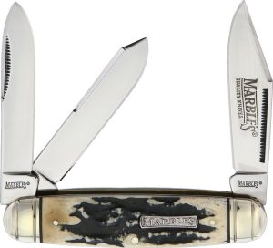 Marbles Black Stag Cattleman Whittler Folding Knife 3.5"
