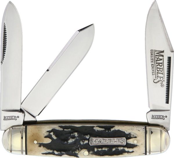 MR473.jpg Marbles Black Stag Cattleman Whittler Folding Knife 3.5"