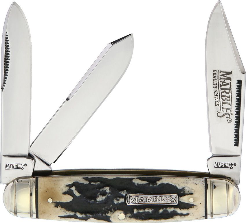 Marbles Black Stag Cattleman Whittler Folding Knife 3.5"