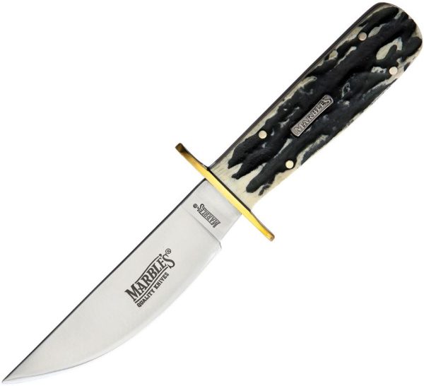 Marbles Cowboy Skinner Black Stag Bone Fixed Blade