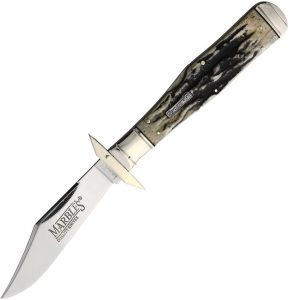 Marbles Large Lockback Swing Guard Folding Knife Black Stag 4.38"