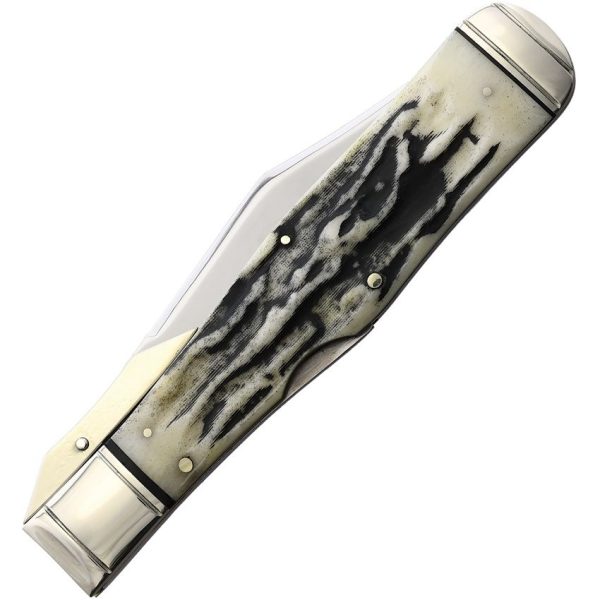 Marbles Large Lockback Swing Guard Folding Knife Black Stag 4.38"