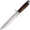 Marbles Fixed Blade Stacked Leather - Satin Stainless
