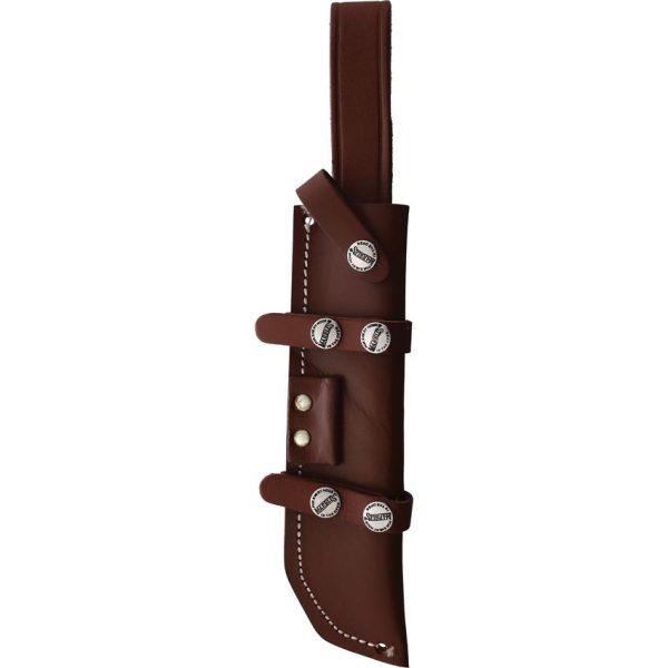 Marbles Fixed Blade Stacked Leather - Satin Stainless