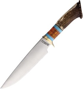 Marbles Bowie Crown Stag Fixed Blade Knife 7.5" Satin Stainless