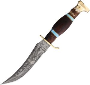 Marbles Skinner Wood Stag Damascus Fixed Blade Knife 5.5"