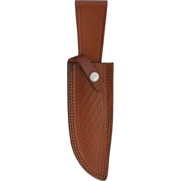 Marbles Stacked Leather Hunter - 7in Clip Point