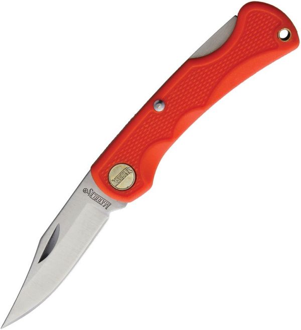 MR568.jpg Marbles Small Lockback Folding Knife Orange 1.88in Blade
