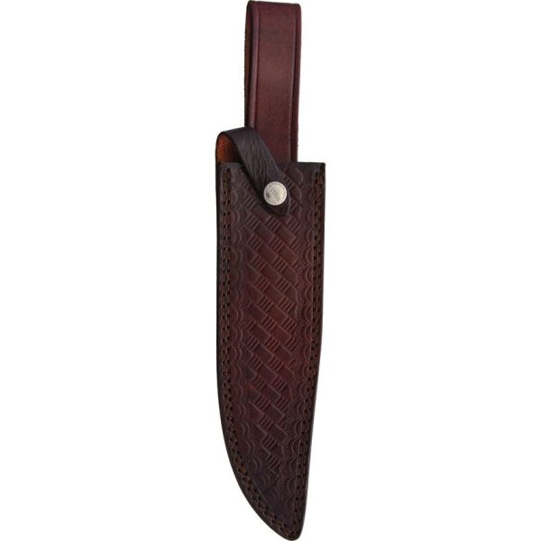 Marbles Stacked Leather Bowie Fixed Blade - 9 Inch