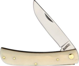 Marbles Work Knife Folding Pocket Knife White Smooth Bone 3.75"