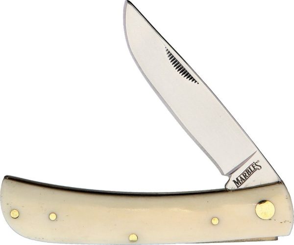Marbles Work Knife Folding Pocket Knife White Smooth Bone 3.75"