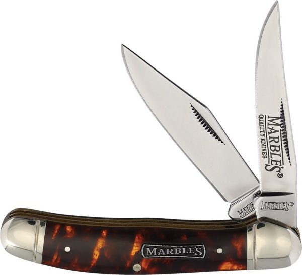 MR610.jpg Marbles Copperhead Imitation Tortoise Folding Knife 3.75"