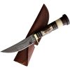Marbles Damascus Skinner Fixed Blade - Wood Horn Stag