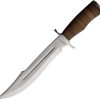 Marbles Stacked Leather Bowie Fixed Blade - Stainless