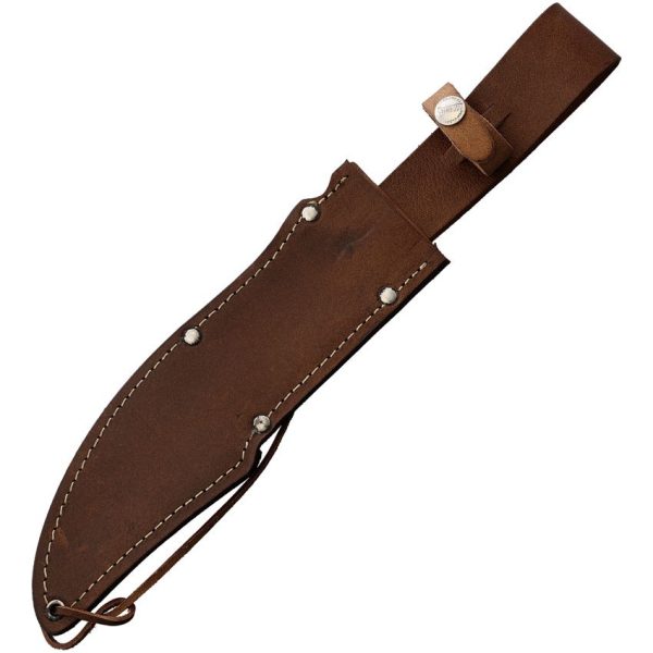 Marbles Stacked Leather Bowie Fixed Blade - Stainless