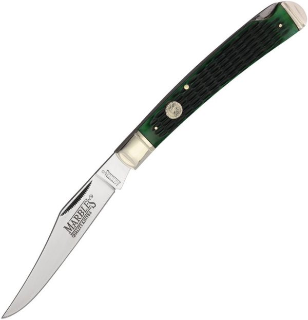 MR632_add_02.jpg Marbles One Blade Hunter Green Bone Folding Knife 5.25"