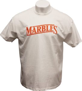 MR650.jpg Marbles T-Shirt White with Orange Logo XL
