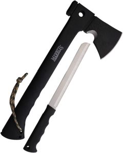 Marbles Camp Axe 14" Fixed Blade Black Synthetic Sheath Ferro Rod
