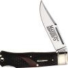 Marbles Lockback Folding Knife Brown Checkered Bone 3.88"