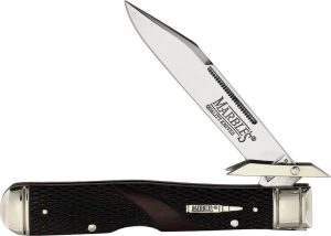 Marbles Swing Guard Folding Knife Brown Checkered Bone 4.25"