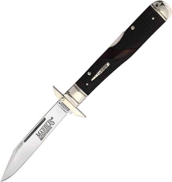 Marbles Swing Guard Folding Knife Brown Checkered Bone 4.25"