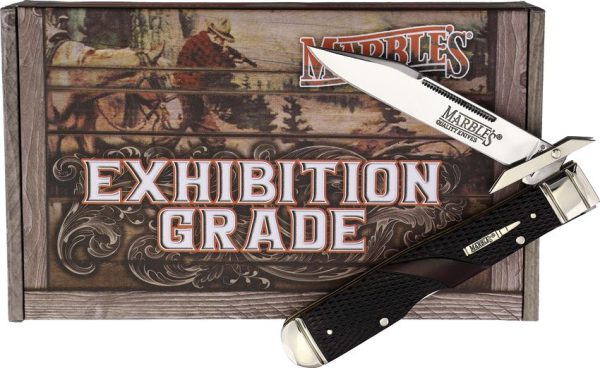 Marbles Swing Guard Folding Knife Brown Checkered Bone 4.25"