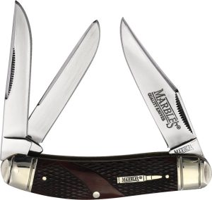Marbles Sowbelly Whittler Folding Knife Brown Check Bone 3.75"