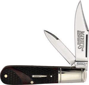 Marbles Barlow Brown Checkered Bone Folding Knife 3.5"