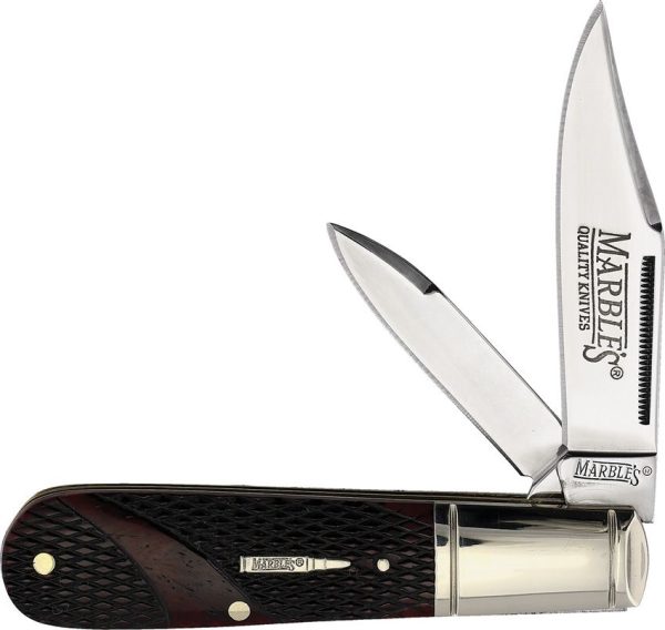 MR684.jpg Marbles Barlow Brown Checkered Bone Folding Knife 3.5"