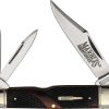 Marbles Large Whittler Folding Knife Brown Checkered Bone 4.5"