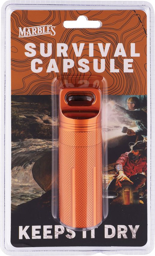 MR688_add_01.jpg Marbles Water Proof Survival Capsule Orange Aluminum