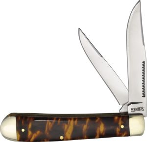 MR719.jpg Marbles Trapper Imitation Tortoise Folding Knife 4" Closed