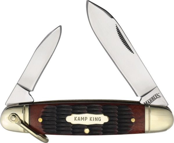 Marbles 2 Blade Folding Knife Brown Bone 3.5 Closed